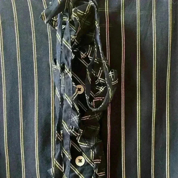 United Colors of Benetton Navy Striped Long Sleeve Blouse L - Picture 5 of 13